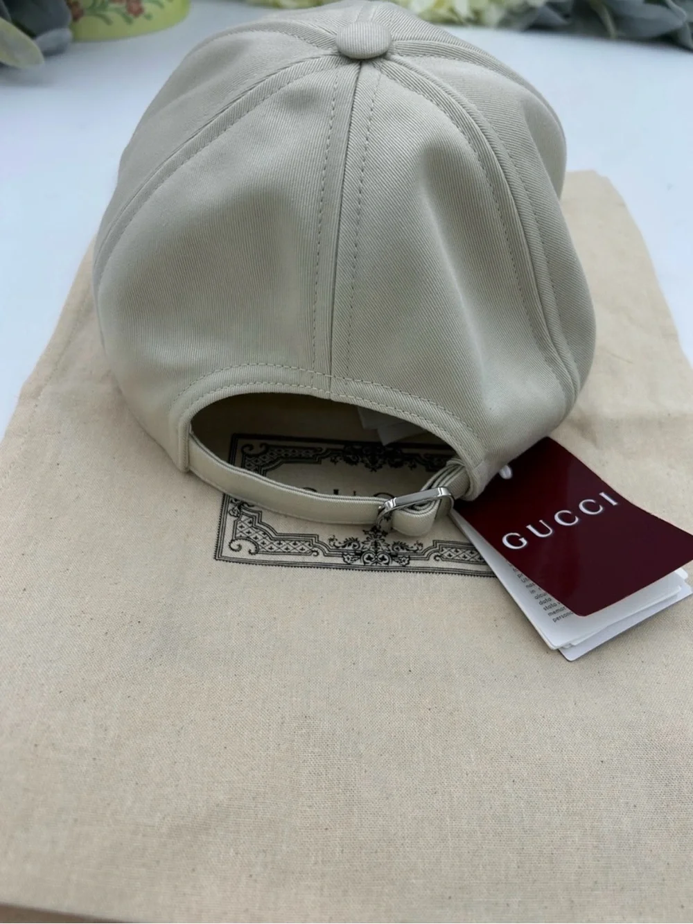 Unisex Gucci cotton embroidered logo baseball cap size medium adjustable